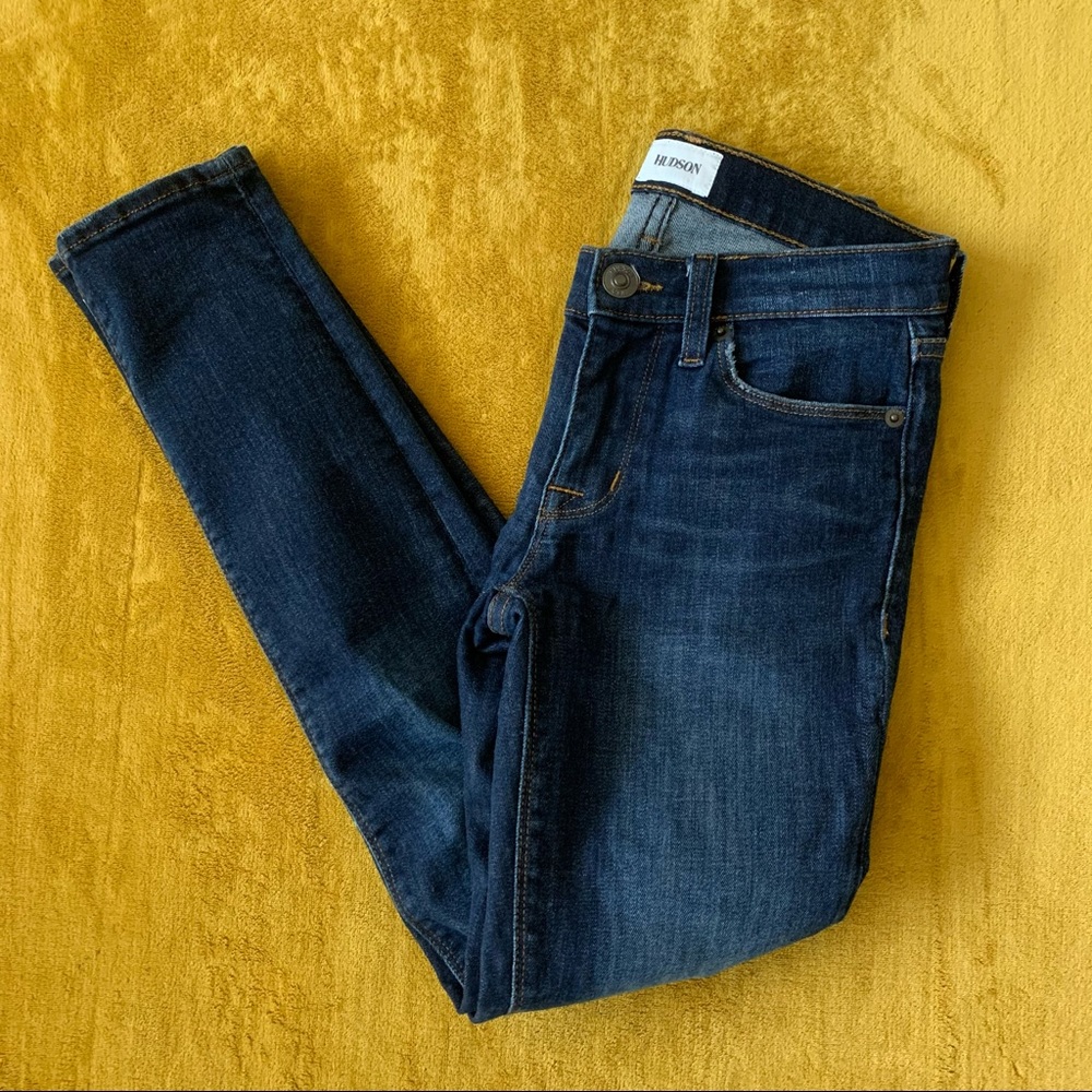 Hudson dark wash skinny jeans